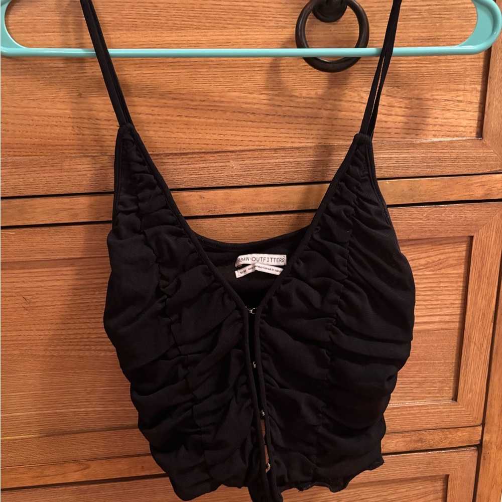 Urban Outfitters Black Ruched Camisole